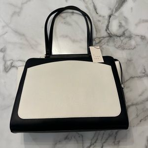 BRAND NWT Large Dowel Tote Handbag - Black & White